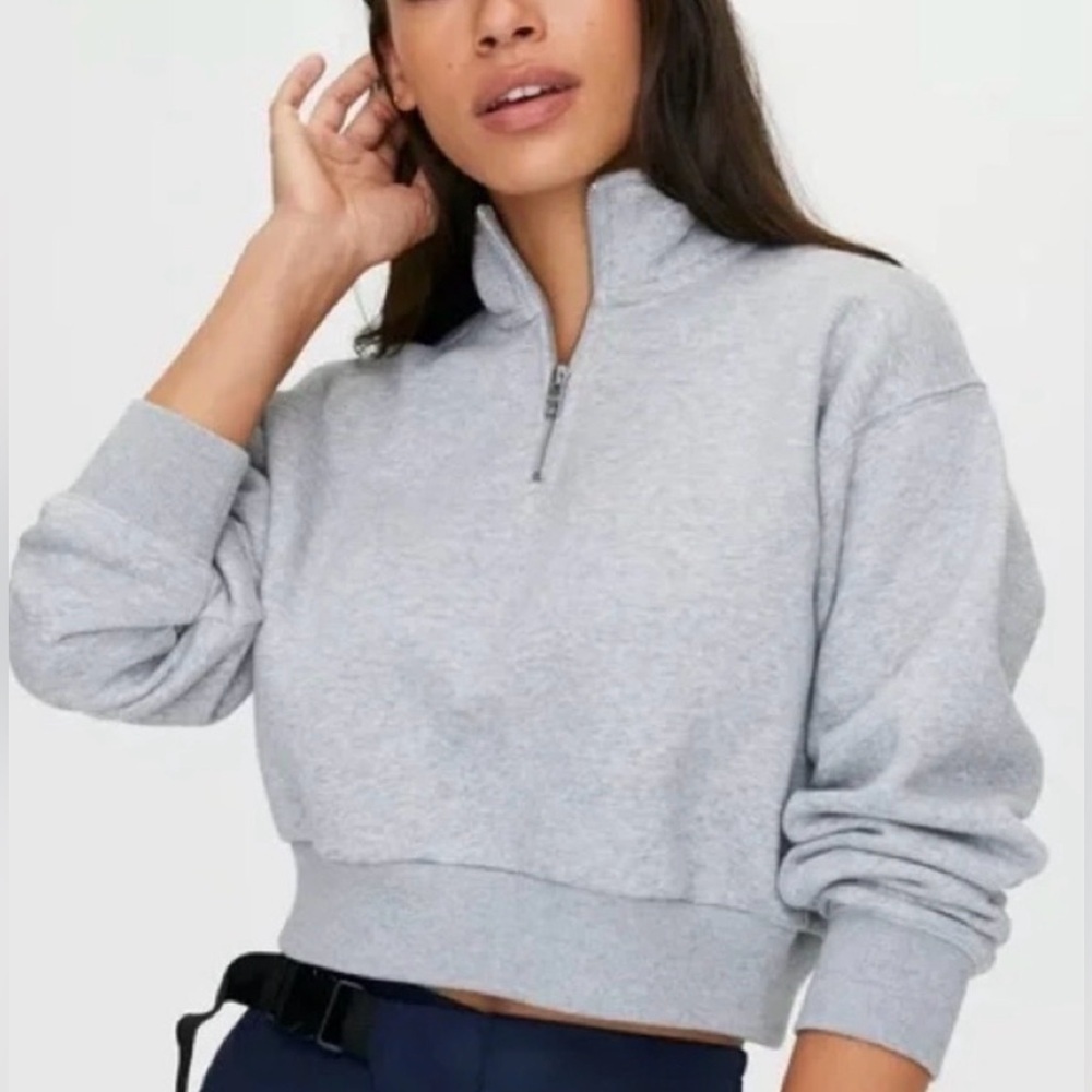 Aritzia‎ TNA Quarter Zip Cropped Sweatshirt, Size S